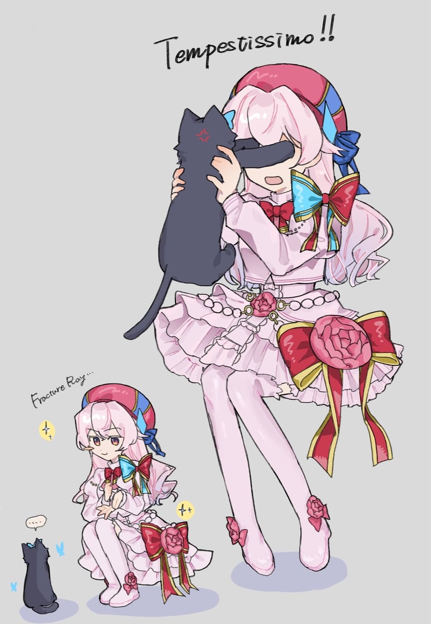 韵律源点 Arcaea、光 (Arcaea)、光 (断片) (韵律源点) 1名女孩 动物 动物化 贝雷帽 黑猫