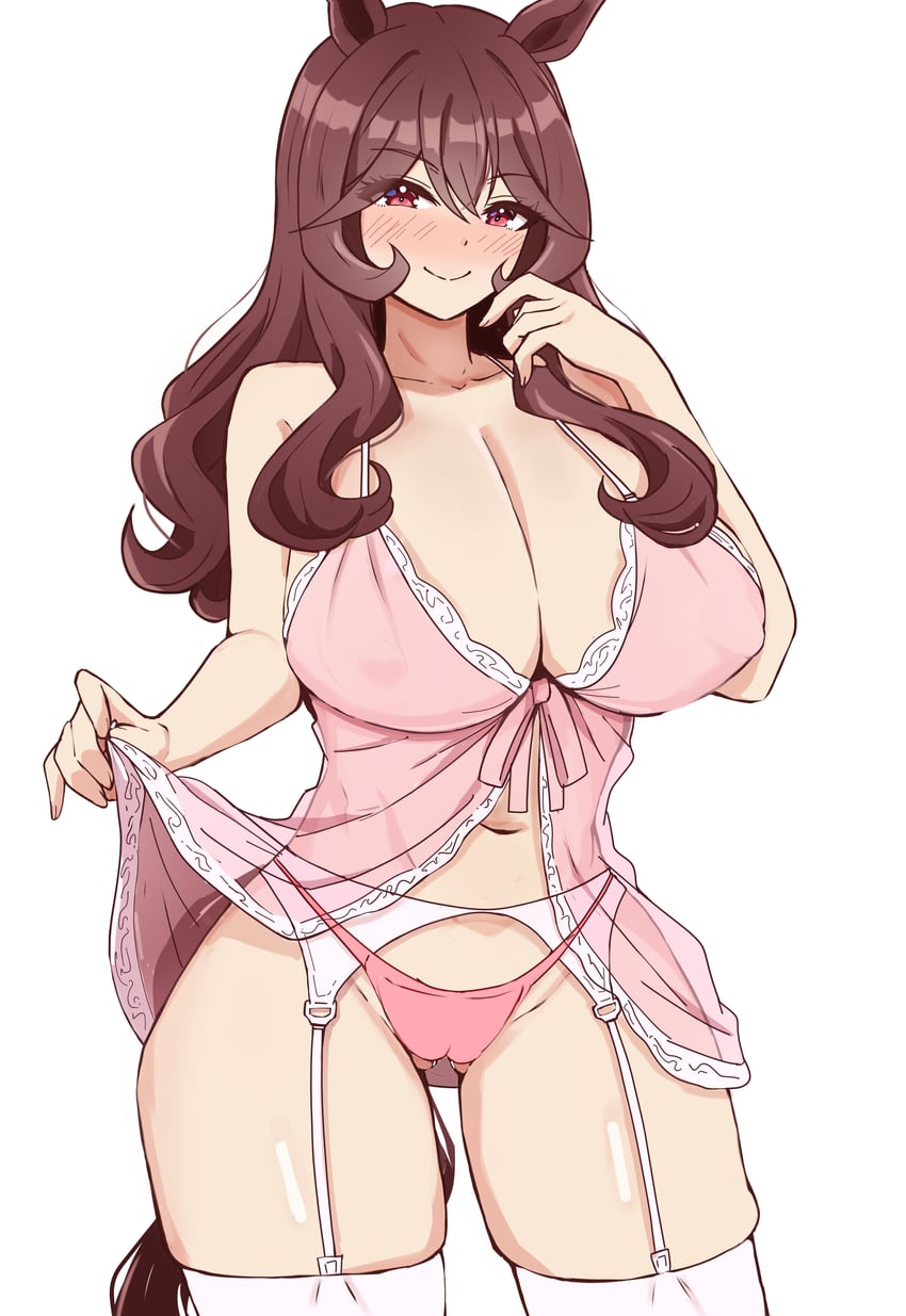赛马娘、贵妇人(赛马娘) 1名女孩 兽耳 脸红 马耳 马娘