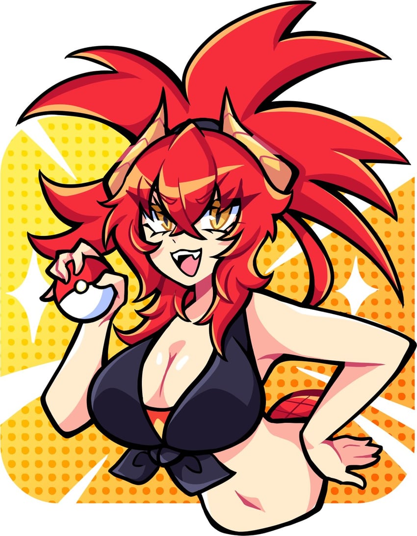 个人势虚拟主播、亚莎 (宝可梦)、Zentreya 1名女孩 乳房 乳沟 角色扮演 露脐短衫