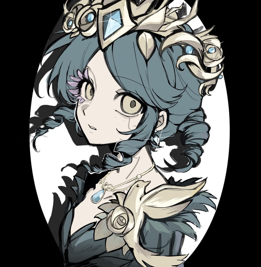 第五人格、艾玛·伍兹 (第五人格)、emma woods (monstrous bird) 1名女孩 鸟 黑框 边框 皇冠
