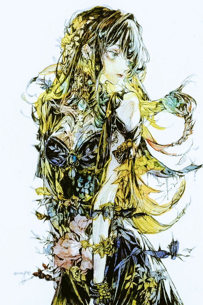 原创 1名女孩 裸臂 黑色连衣裙 黑发 牛仔镜头