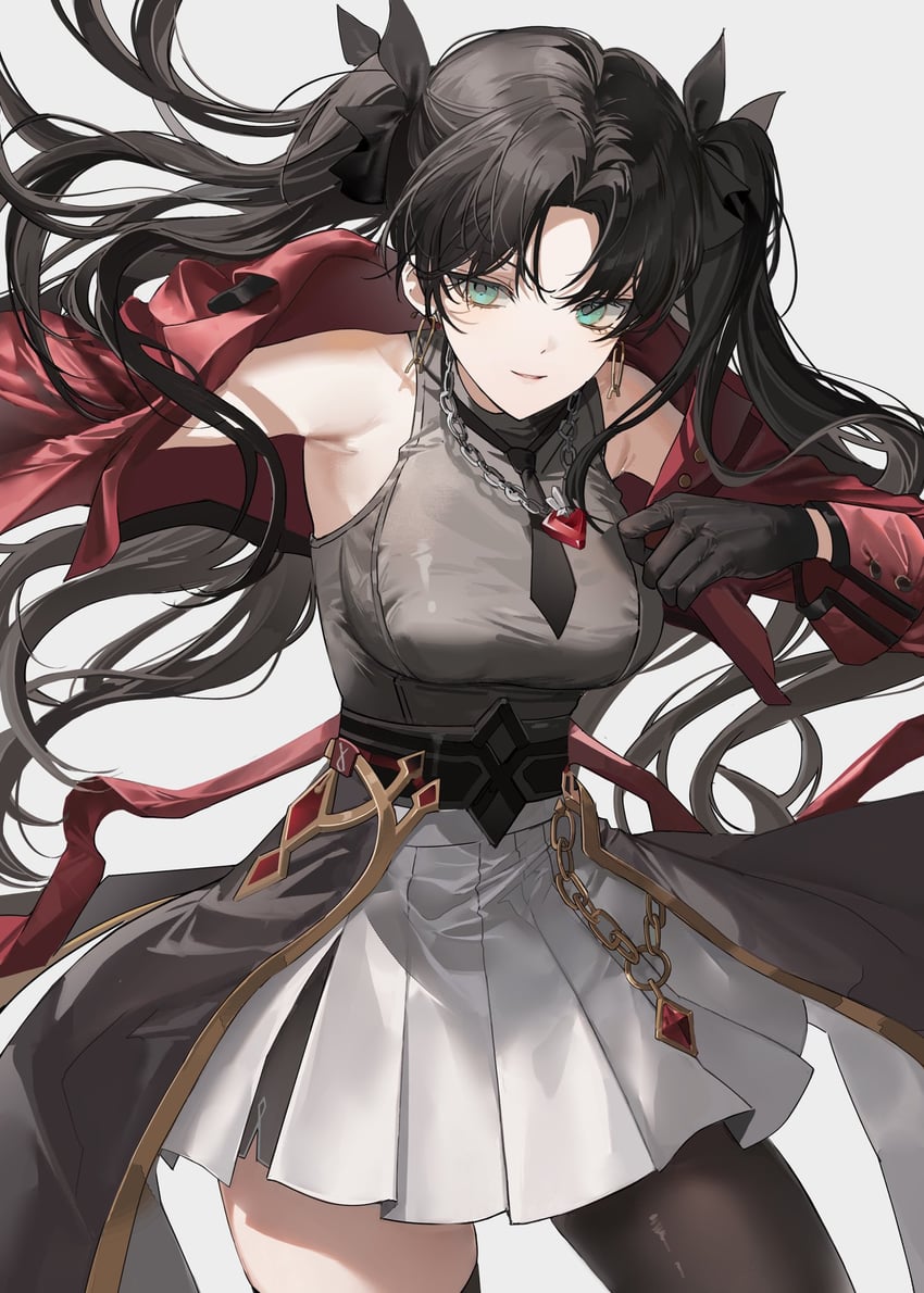 Fate/stay night、Fate系列、崩坏：星穹铁道 1名女孩 黑色手套 黑发 黑色领带 黑衬衫