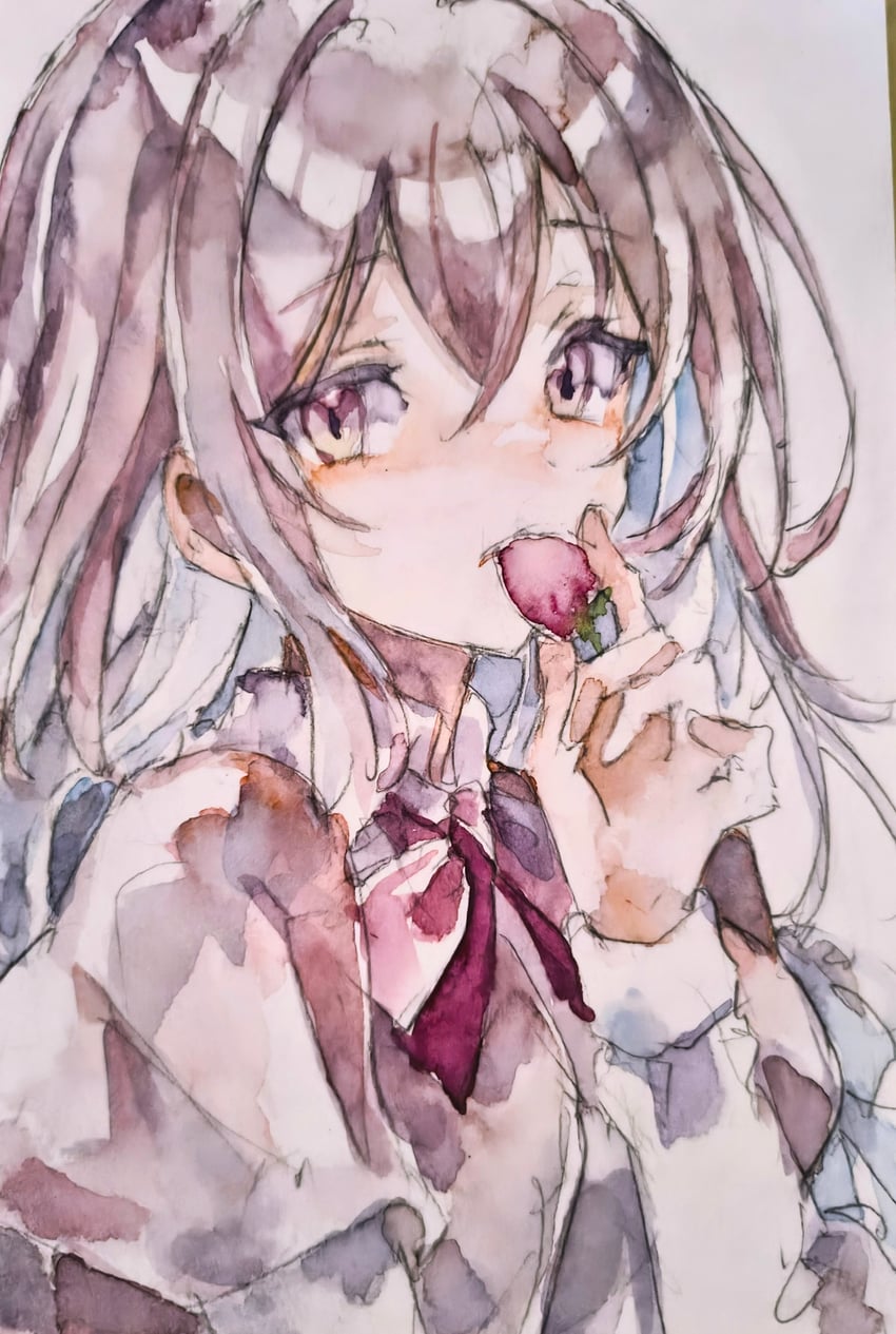 东方Project、东方Project (PC-98)、冈崎梦美 1名女孩 蝴蝶结 蝶形领结 小披肩 食物