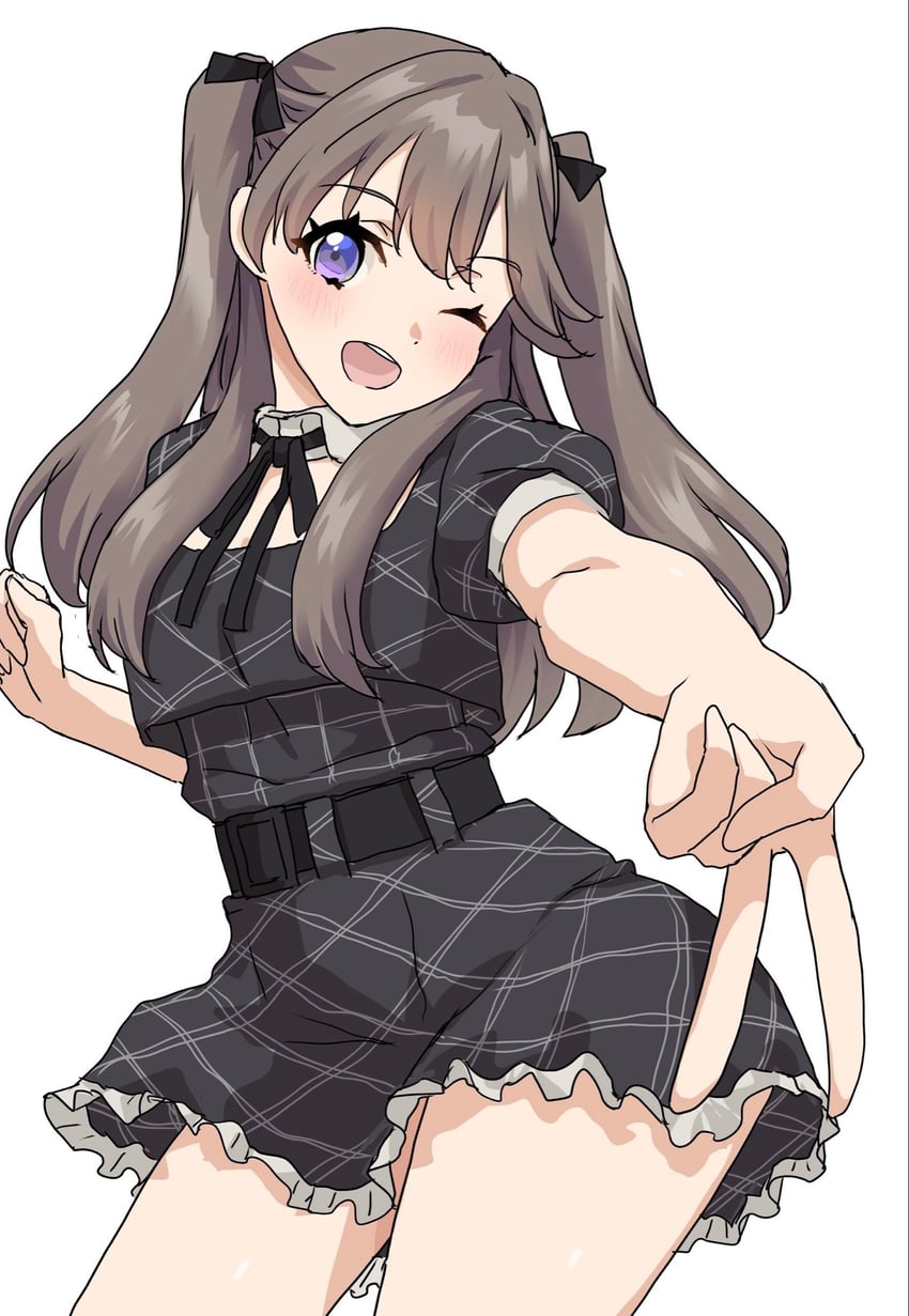 Love Live!、Love Live! 莲之空女学院学园偶像部、藤岛慈 1名女孩 :D 微笑 黑色连衣裙 黑色丝带