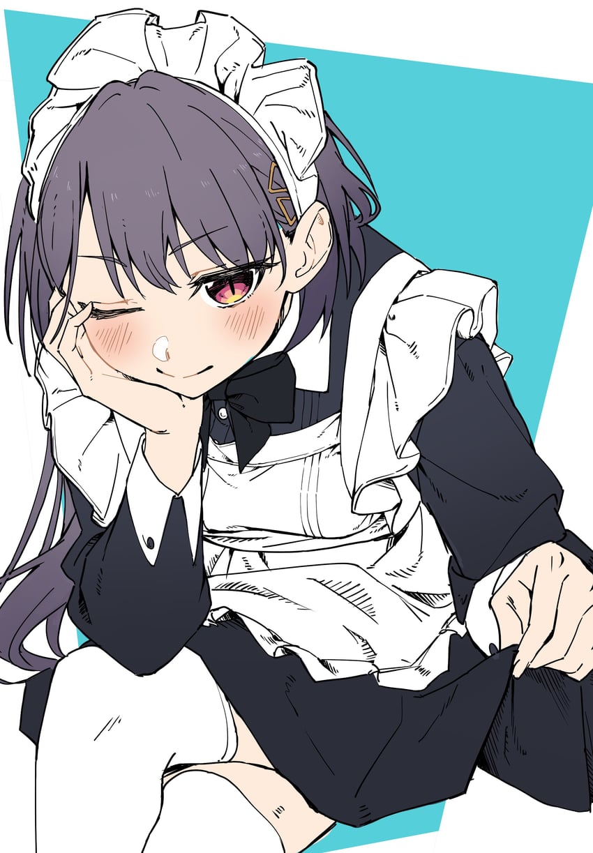 Love Live!、Love Live! 莲之空女学院学园偶像部、葛城泉 1名女孩 ;) 围裙 黑色连衣裙 黑发