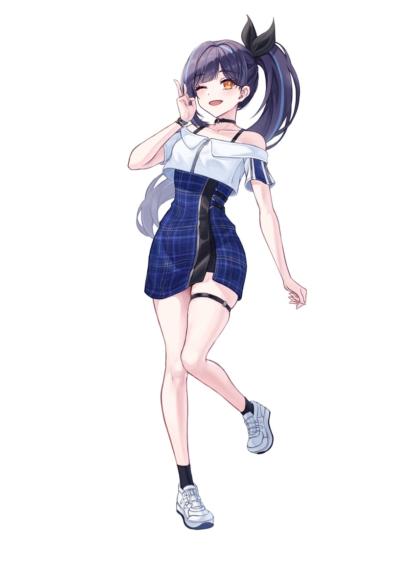 异世界偶像、WAKTAverse、Lilpa 1名女孩 :D 微笑 露肩 黑色蝴蝶结