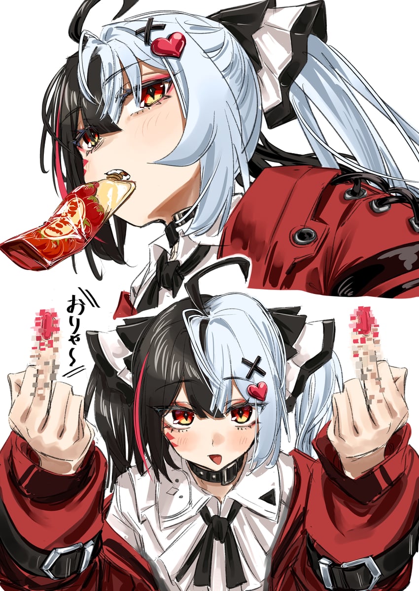 从虚无到永恒、拉克莉莫莎 (圣洁之歌) 1名女孩 呆毛 黑色蝴蝶结 黑发 黑色领带