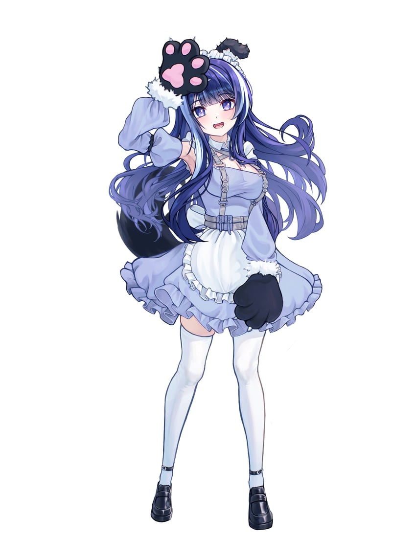 异世界偶像、WAKTAverse、blueberry-chan (lilpa) 1名女孩 :D 兽耳 动物手 围裙