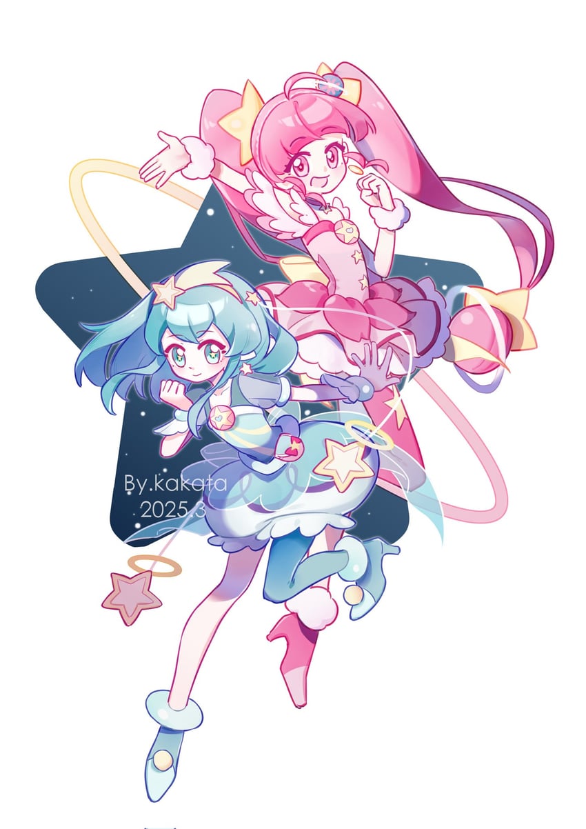 光之美少女、Star☆Twinkle 光之美少女、羽衣拉拉 (璀璨星河) 2名女孩 :D 呆毛 脚链 触角