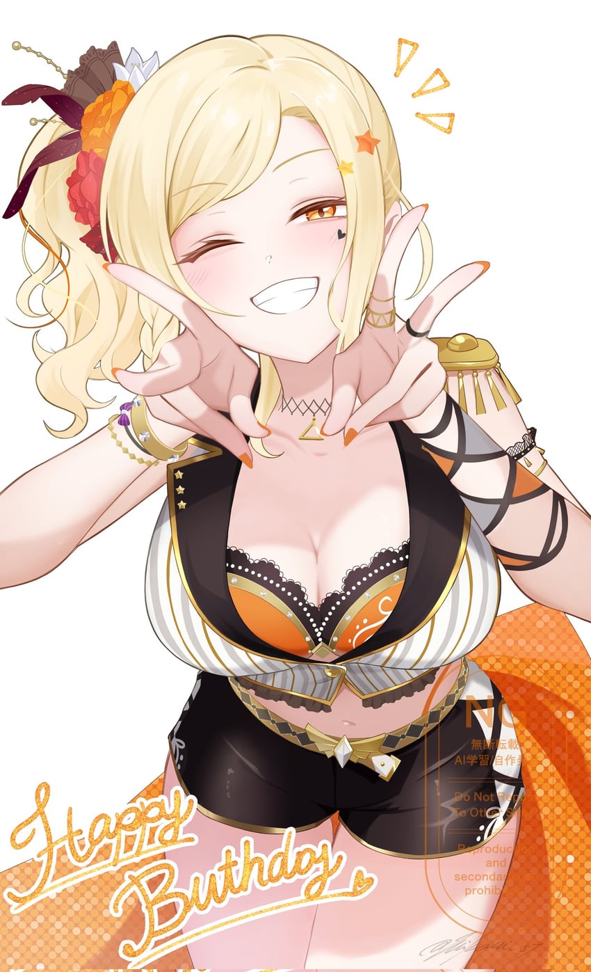 Love Live!、Love Live! 虹咲学园学园偶像同好会、超级冲啊!! 1名女孩 :D 微笑 不对称鬓发 黑色短裤