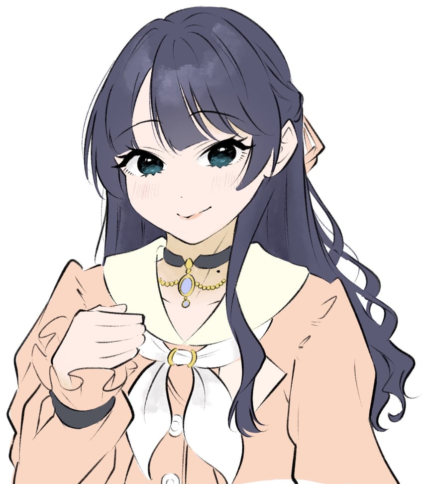 Bloom the smile, Bloom the dream!、Love Live!、Love Live! 莲之空女学院学园偶像部 1名女孩 黑色项圈 蓝眼 脸红 项圈
