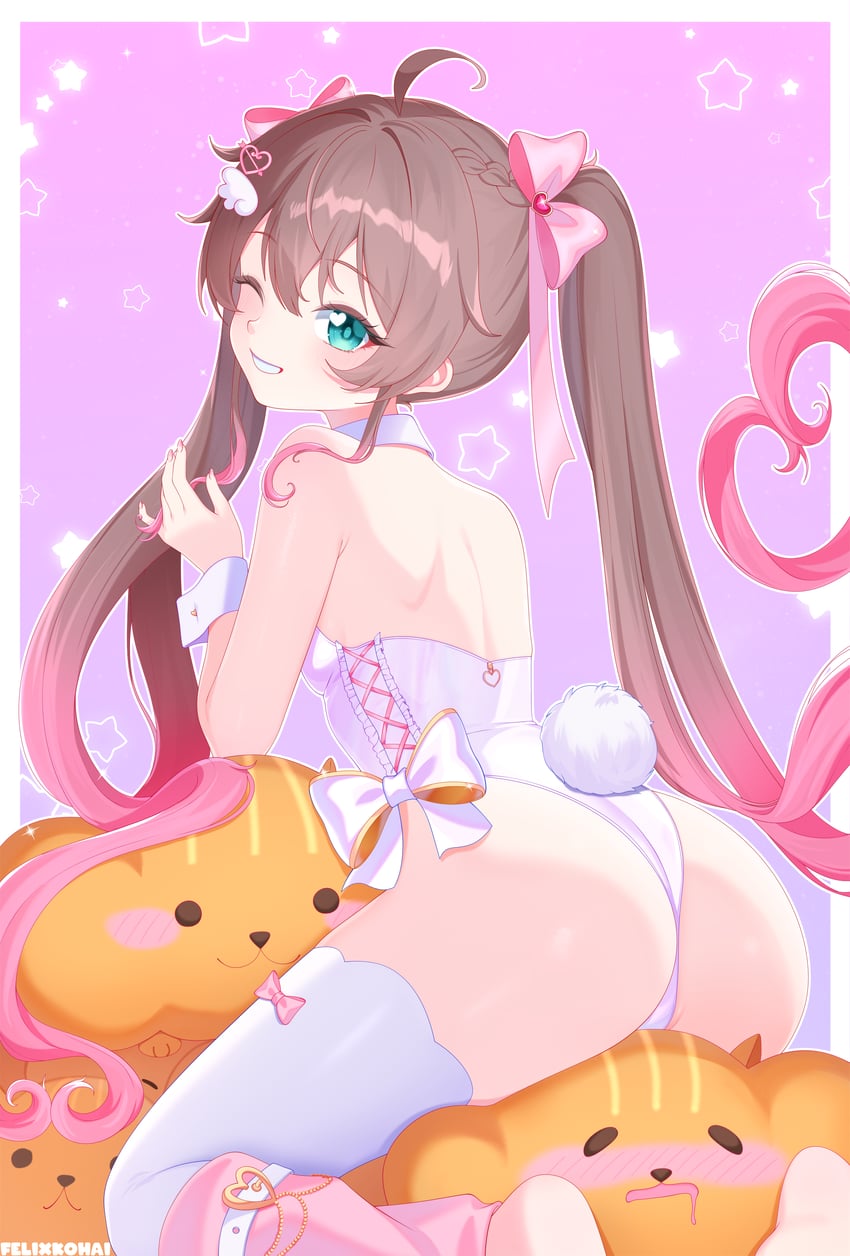 Hololive、Matsurisu (粉丝名)、夏色祭 1名女孩 :D 微笑 呆毛 替换服装