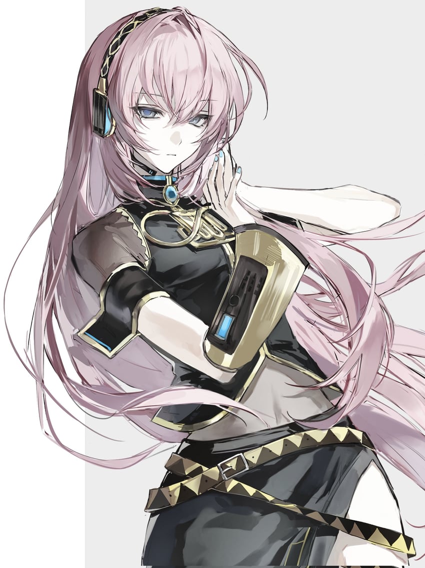VOCALOID、巡音流歌 1名女孩 臂章 黑色臂章 黑衬衫 黑色裙子