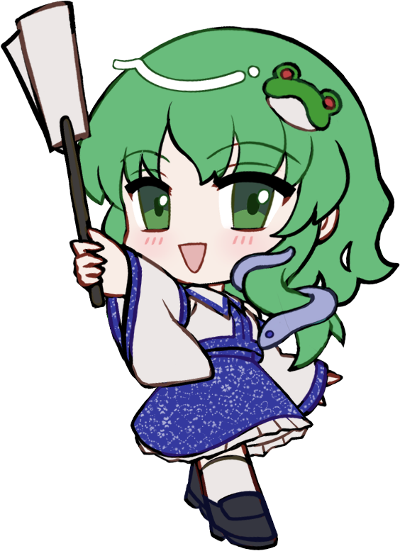 东方Project、东风谷早苗 1名女孩 :D 黑鞋 脸红 Q版
