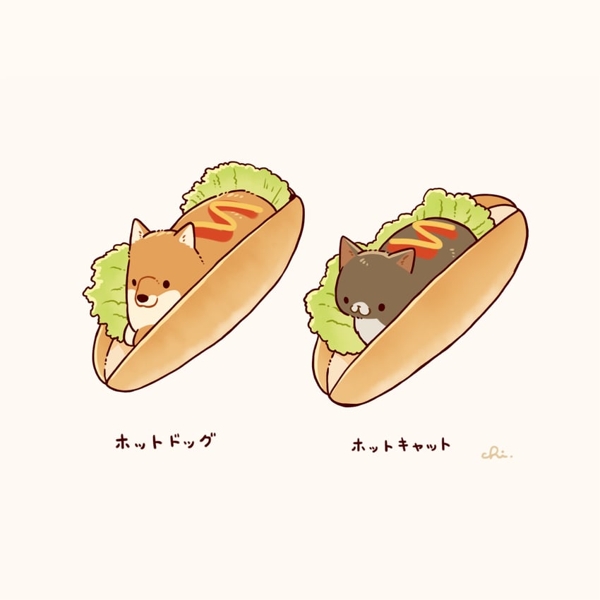 原创 猫脸笑 猫 狗 食物主题生物 热狗