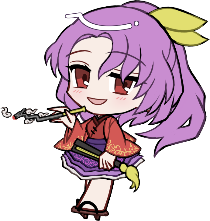 东方Project、驹草山如 1名女孩 :D 脸红 棕色凉鞋 Q版