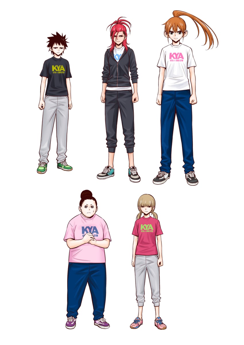 hanakaku 5名女孩 黑发 黑衬衫 金发 发髻