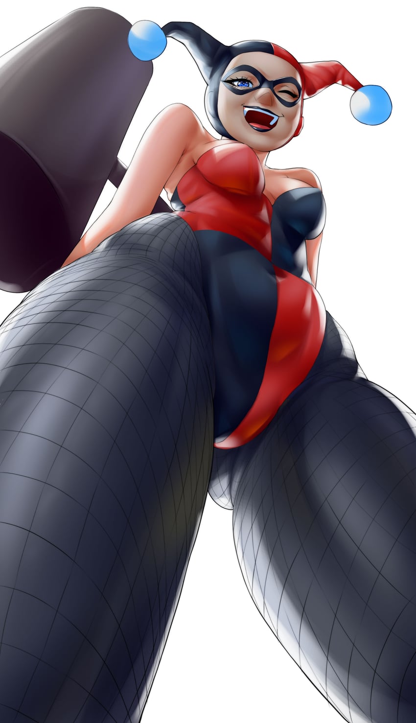 蝙蝠侠系列、DC漫画、哈莉·奎茵 1名女孩 露肩 黑发 黑色紧身连体衣 黑唇