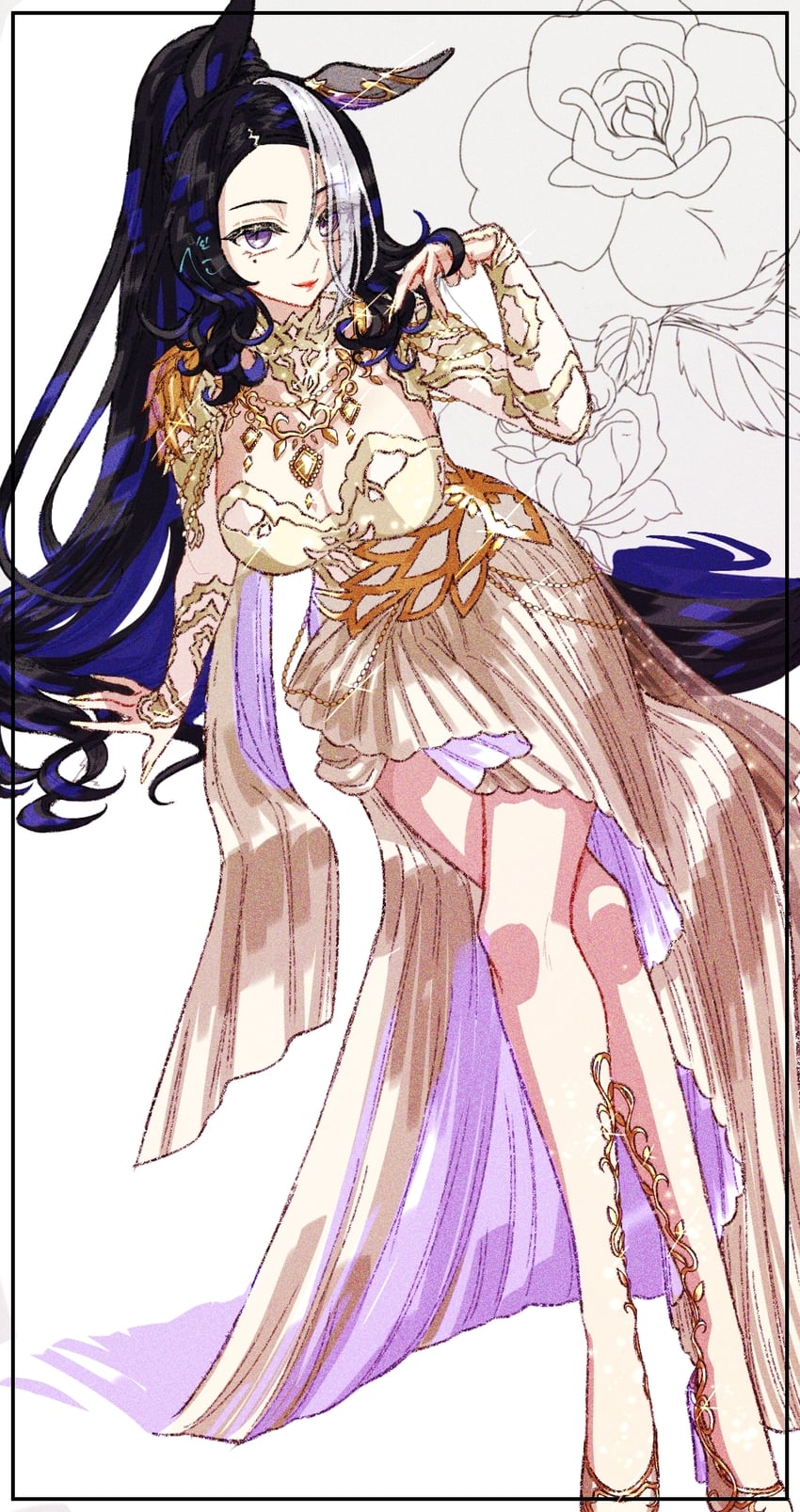 赛马娘、目白拉蒙努 (赛马娘)、目白拉莫努 (不可触及的伊甸) (赛马娘) 1名女孩 兽耳 黑发 乳房 乳沟