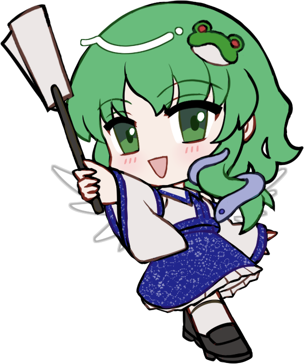 东方Project、东风谷早苗 1名女孩 :D 黑鞋 脸红 Q版