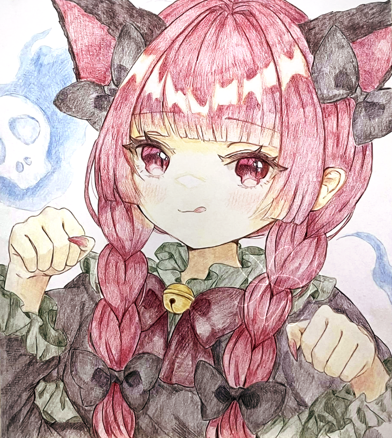 东方Project、火焰猫燐 1名女孩 :q 兽耳 铃铛 蝴蝶结