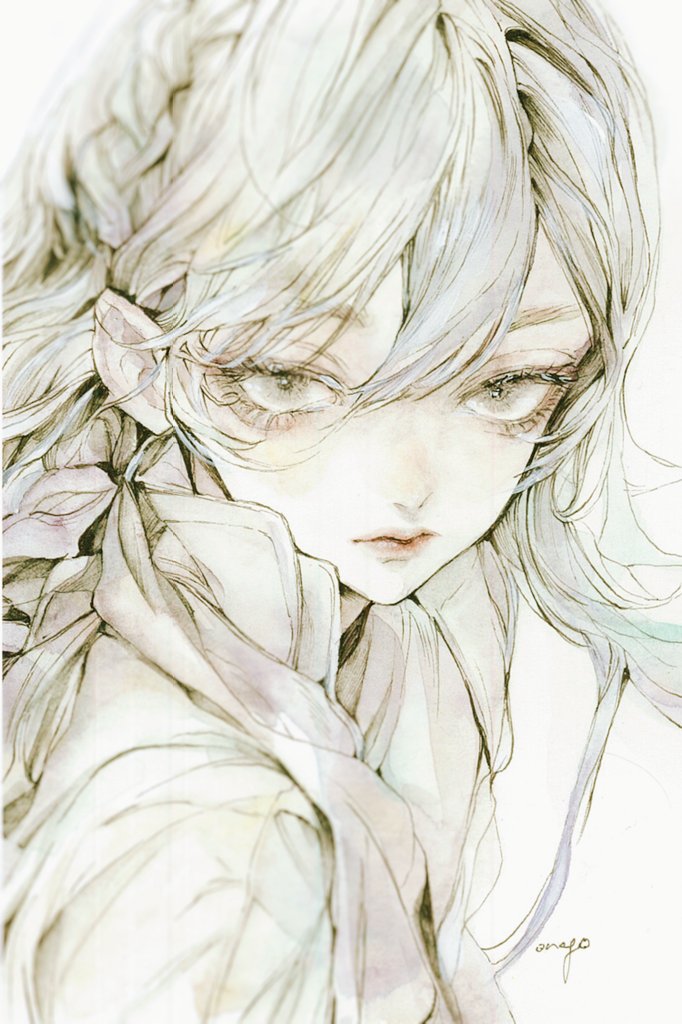 原创 1名女孩 模糊 辫子 特写 无表情