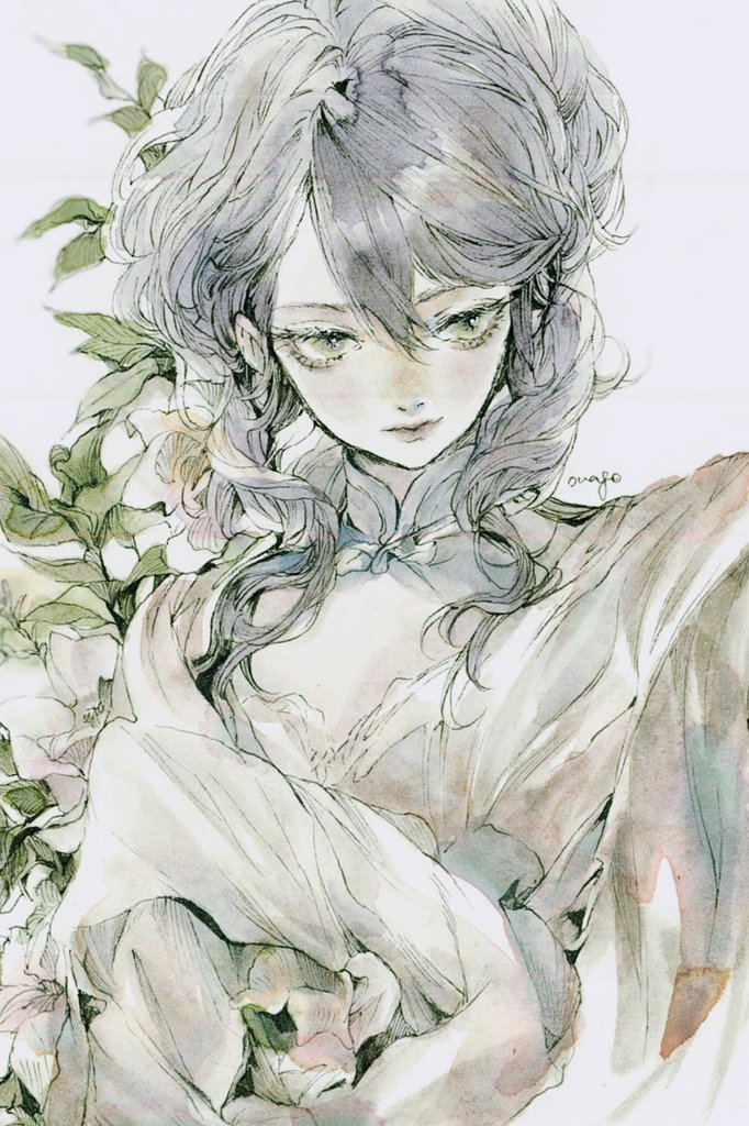 原创 1名女孩 黑发 中国风服饰 胸部镂空 服装镂空