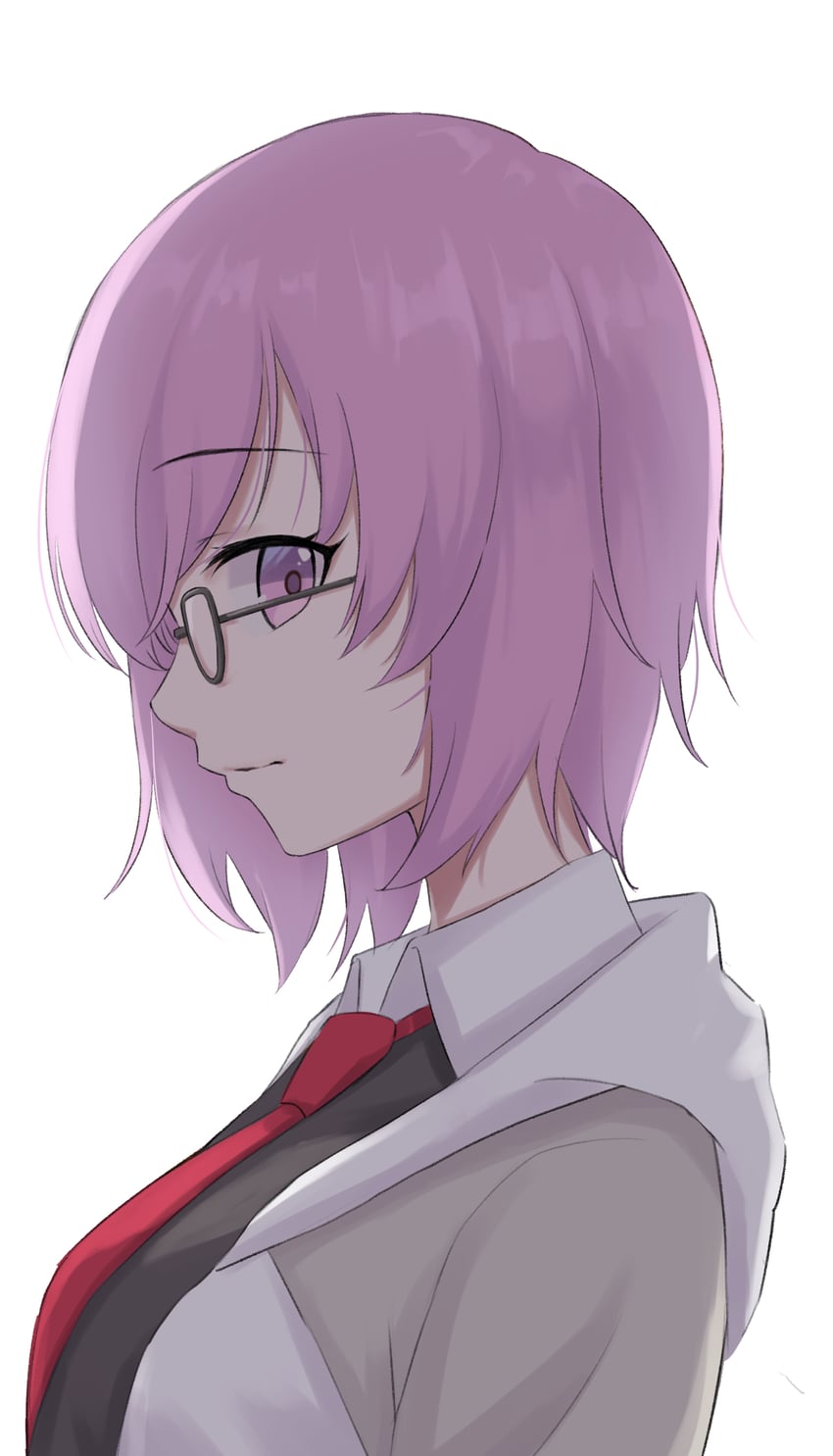 Fate/Grand Order、Fate系列、玛修·基列莱特 1名女孩 黑框眼镜 黑衬衫 乳房 闭嘴
