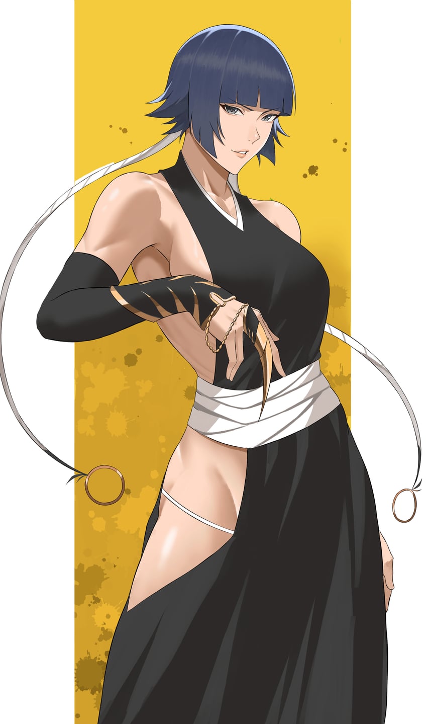死神、碎蜂 1名女孩 露肩 黑发 黑色和服 爪 (武器)