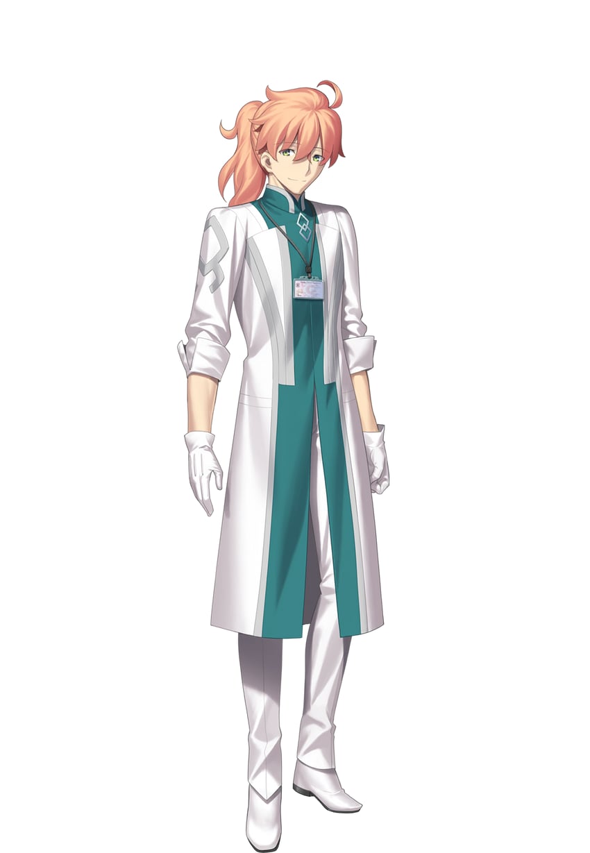 Fate/Grand Order、Fate系列、罗曼尼·阿基曼 1名男孩 呆毛 迦勒底工作人员制服 全身 手套