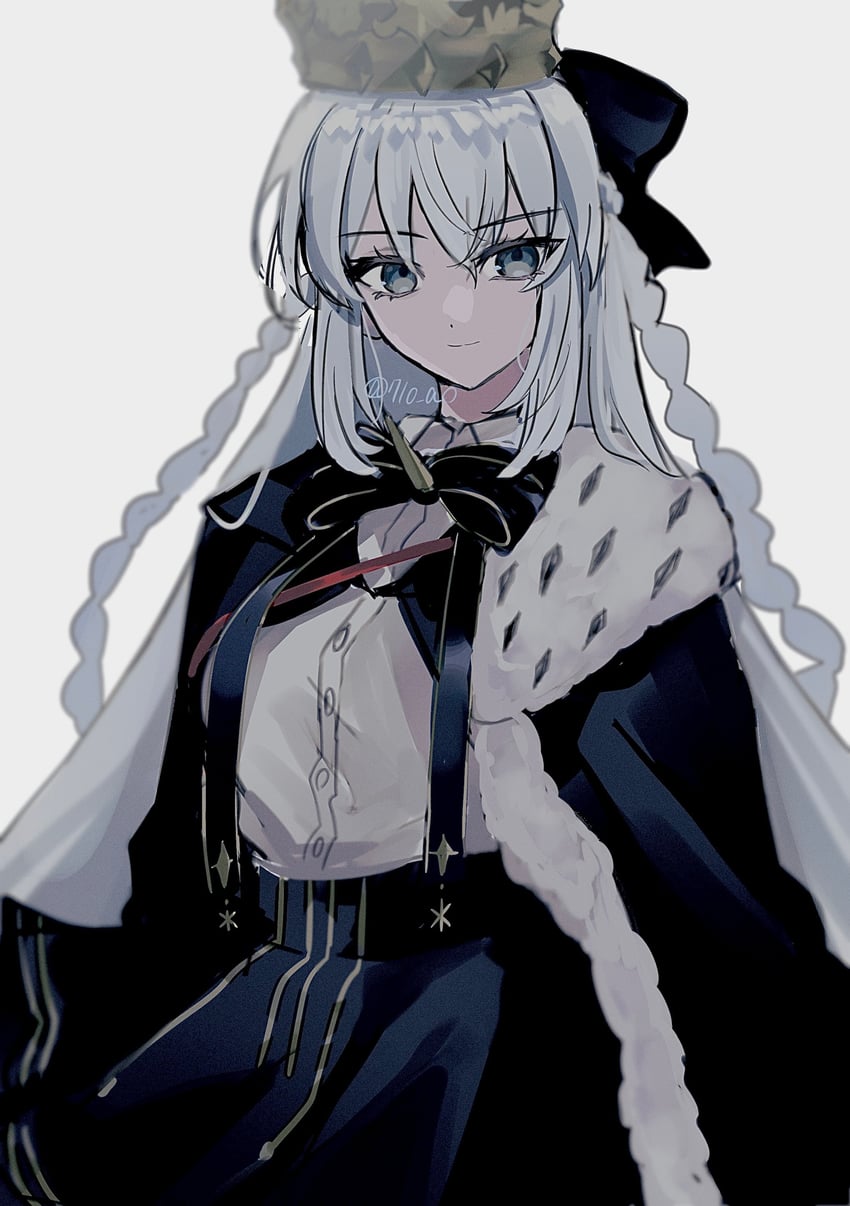 Fate/Grand Order、Fate系列、摩根勒菲 (Fate) 1名女孩 黑色蝴蝶结 蓝色斗篷 蓝眼 蓝裙子