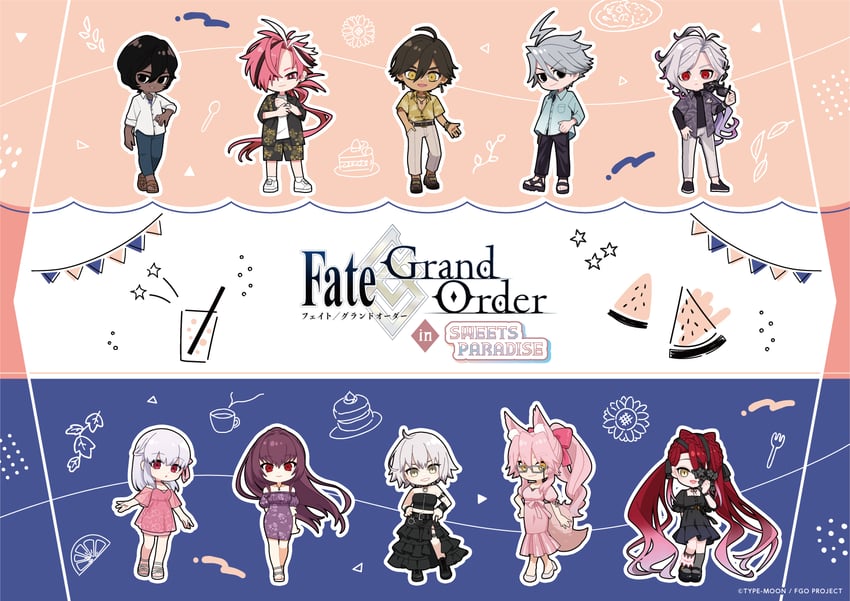 Fate/Grand Order、Fate系列、甜点天堂 5个男孩 5名女孩 呆毛 兽耳毛 兽耳