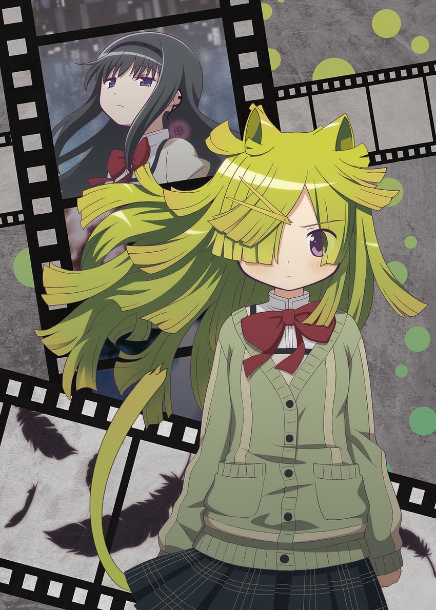 魔法纪录 魔法少女小圆外传、魔法少女小圆、晓美焰 2名女孩 兽耳 猫耳 猫娘 猫尾