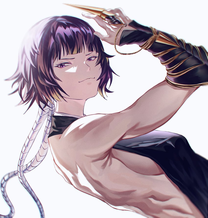 死神、碎蜂 1名女孩 露肩 黑发 黑色和服 乳房