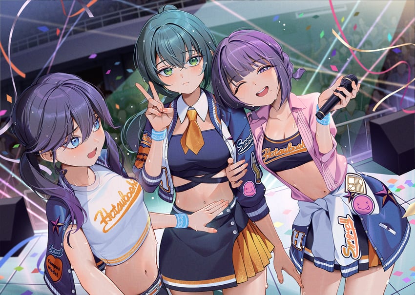 Campus Mode!! (偶像大师)、学园偶像大师、偶像大师 3人女子 五彩纸屑 偶像服 多名女孩 彩带