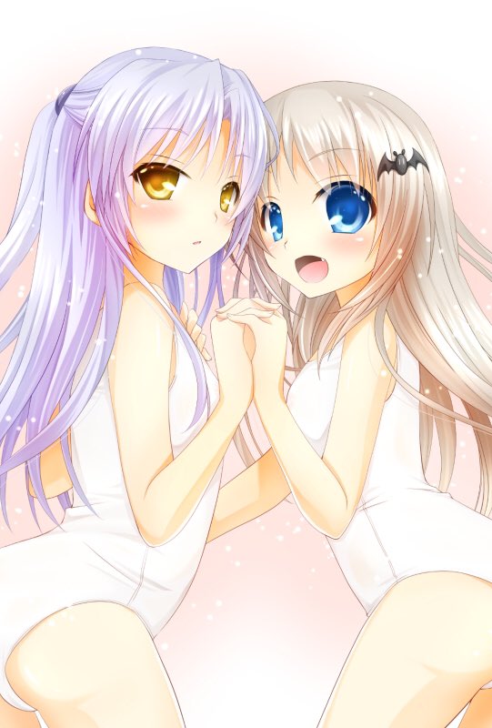 Angel Beats!、Key社、Little Busters! 2名女孩 :D 替换服装 天使之日 蝙蝠发饰