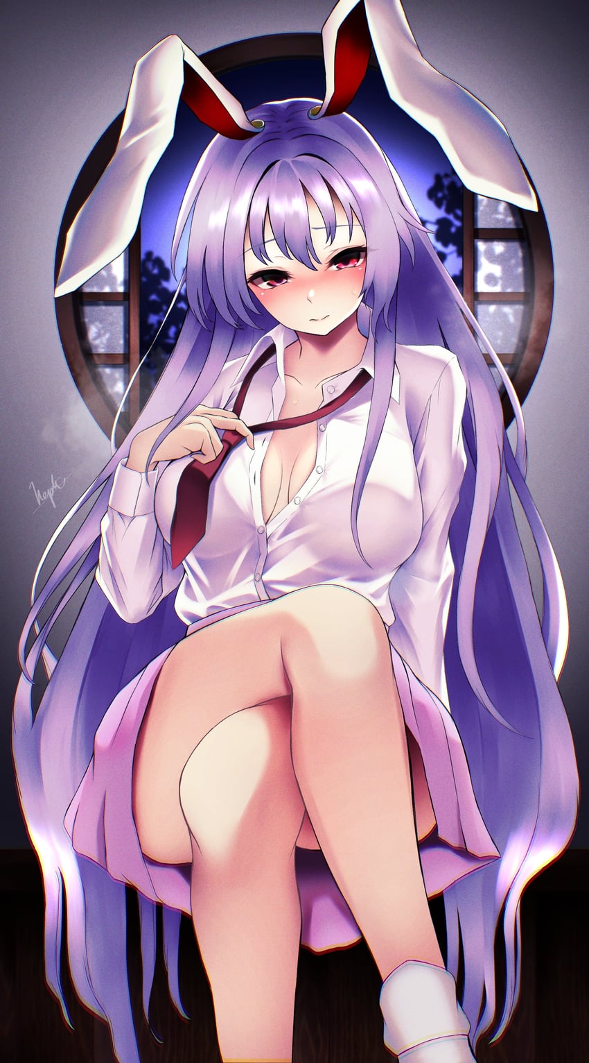东方Project、铃仙·优昙华院·因幡 1名女孩 兽耳 乳房 巨乳 腿