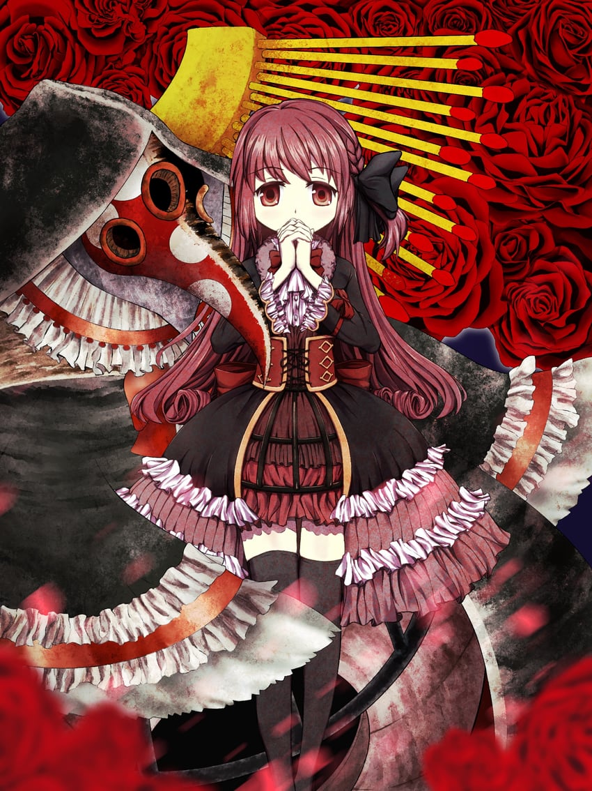 魔法纪录 魔法少女小圆外传、魔法少女小圆、pennen nolde 2名女孩 阿斯科特领巾 后背蝴蝶结 鸟面具 黑色蝴蝶结