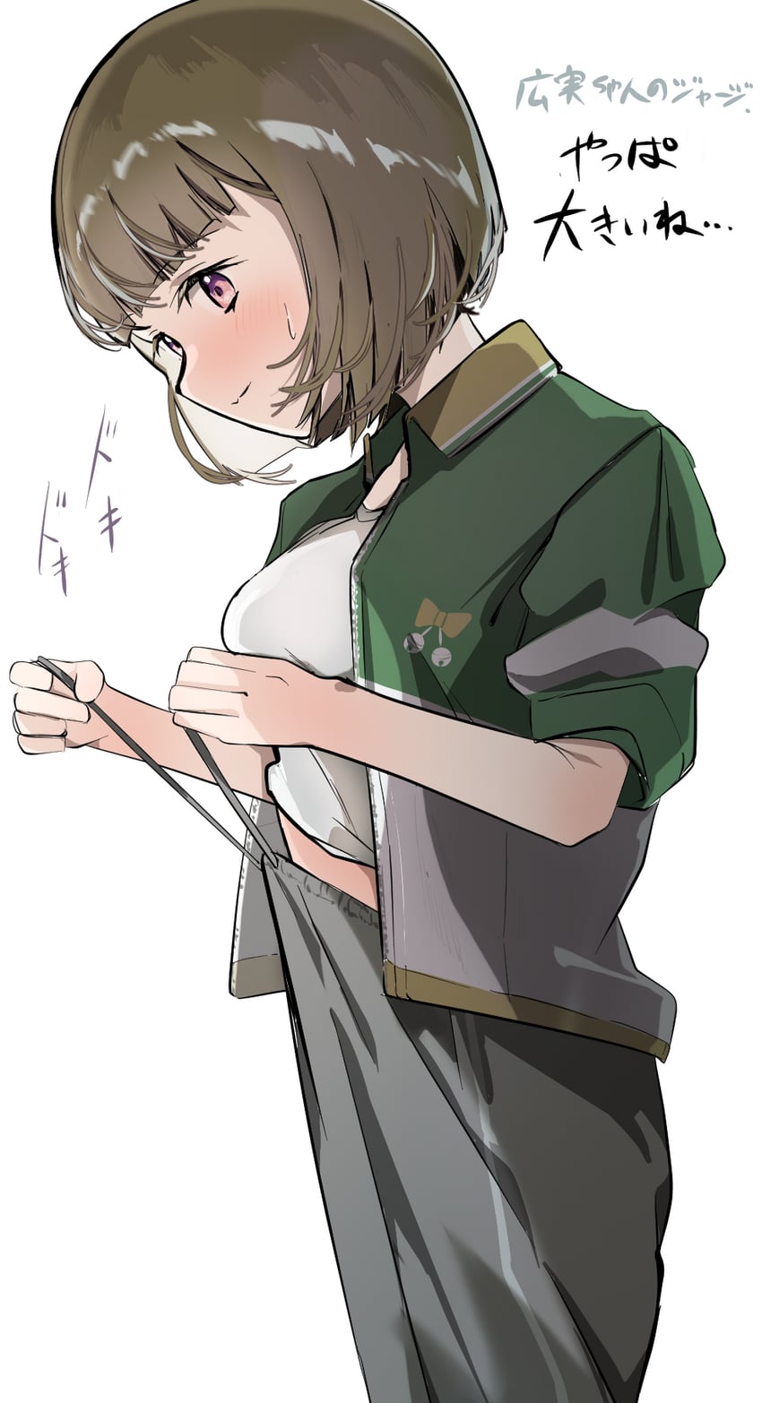 Love Live!、Love Live! 莲之空女学院学园偶像部、本居小铃 1名女孩 脸红 波波头 乳房 棕发