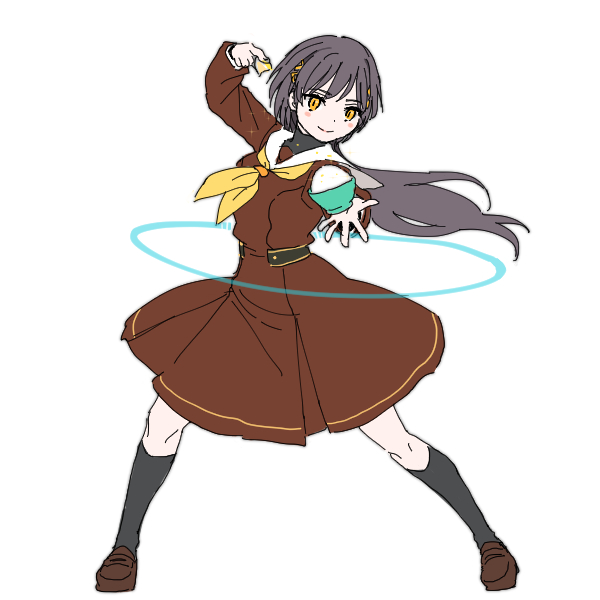 Love Live!、Love Live! 莲之空女学院学园偶像部、葛城泉 1名女孩 黑衬衫 黑袜 腮红贴纸 碗