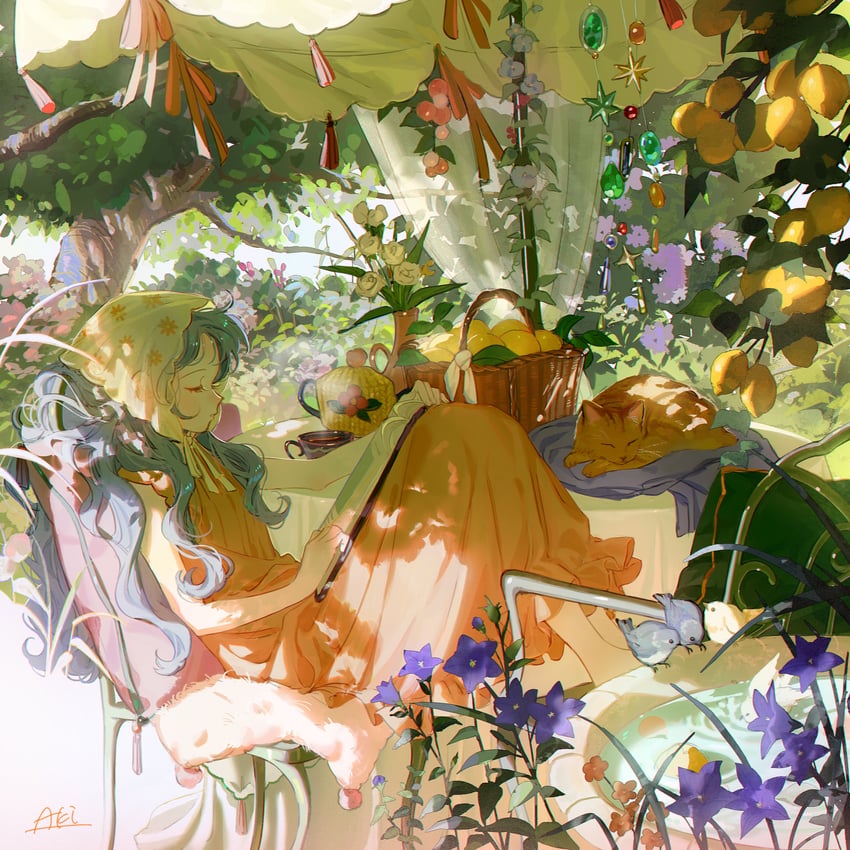 原创 1名女孩 作者名 露肩 赤脚 篮子