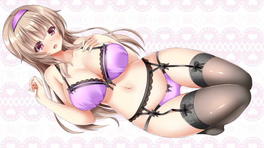 个人势虚拟主播、fujimiya yukari 1名女孩 :D 大腿间可见臀部 黑色蝴蝶结 黑色吊袜带
