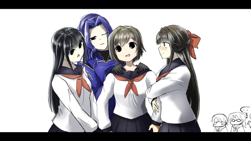 Muv-Luv、Muv-Luv Alternative、Muv-Luv ATE 6个以上女孩 黑发 蓝发 脸红 蝴蝶结
