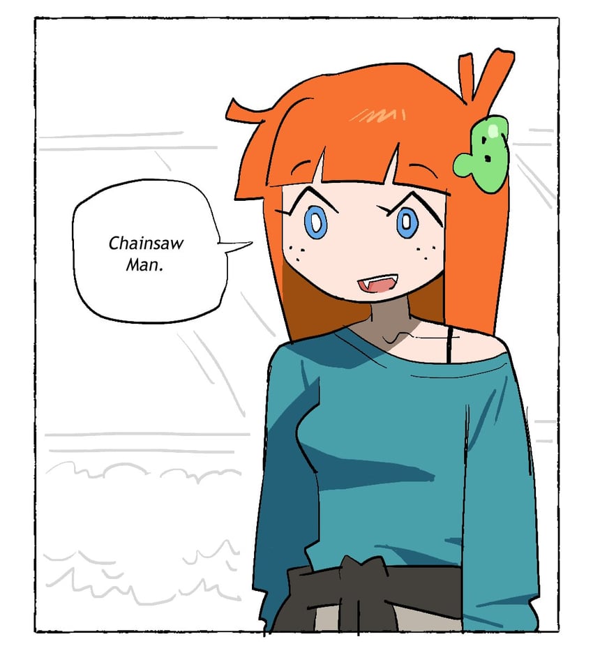 untitled book club comic、geltan (untitled book club comic) 1名女孩 蓝色衬衫 齐刘海 衣服围在腰上 漫画
