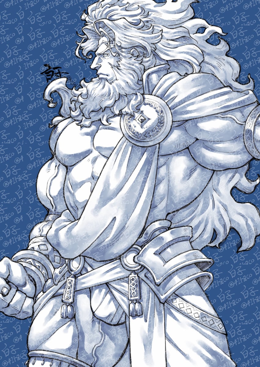 Fate/Grand Order、Fate系列、宙斯 (Fate) 1名男孩 腹肌 蔷薇 胡子 二头肌