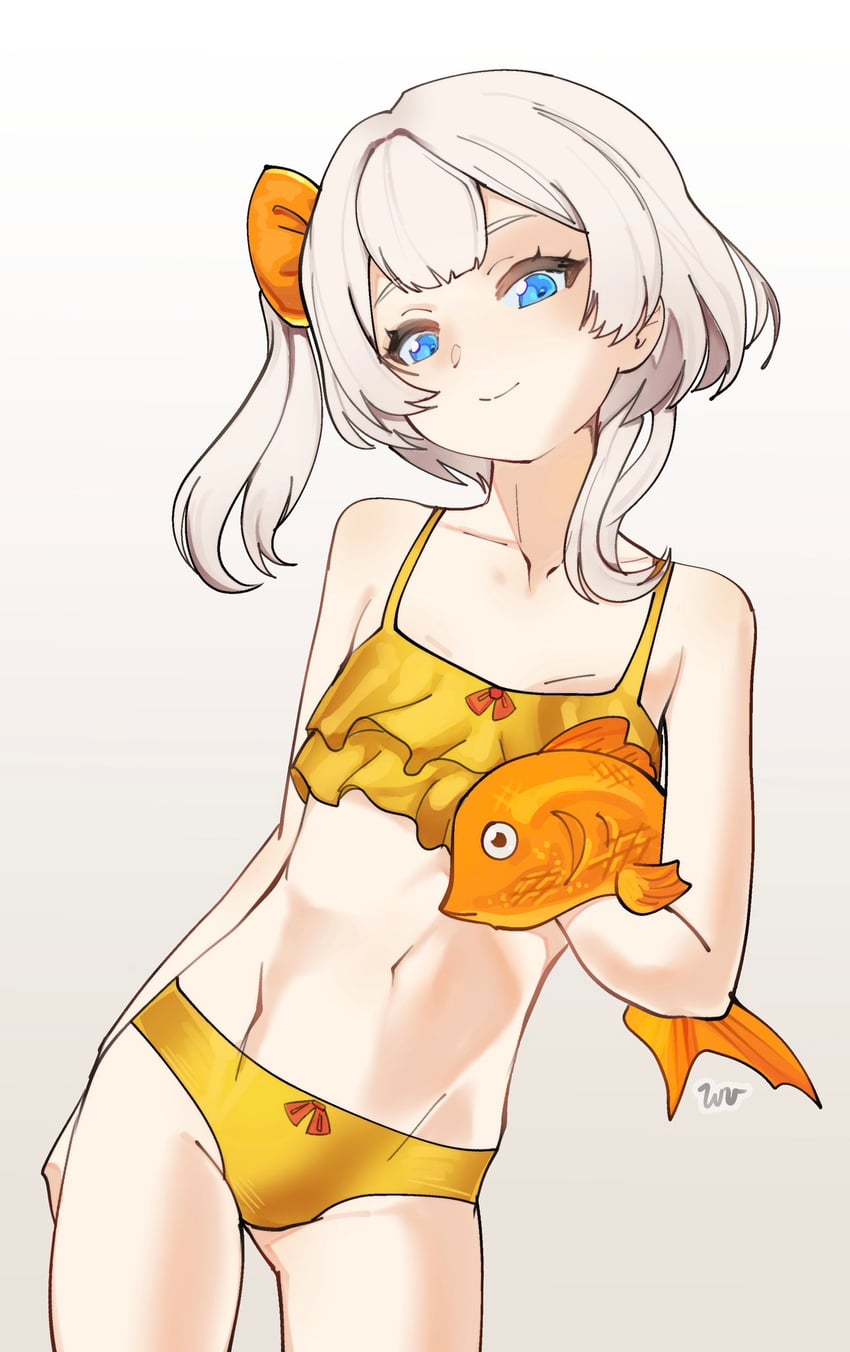 Phase Connect、MariMari (Vtuber) 1名女孩 比基尼 金发 蓝眼 蝴蝶结