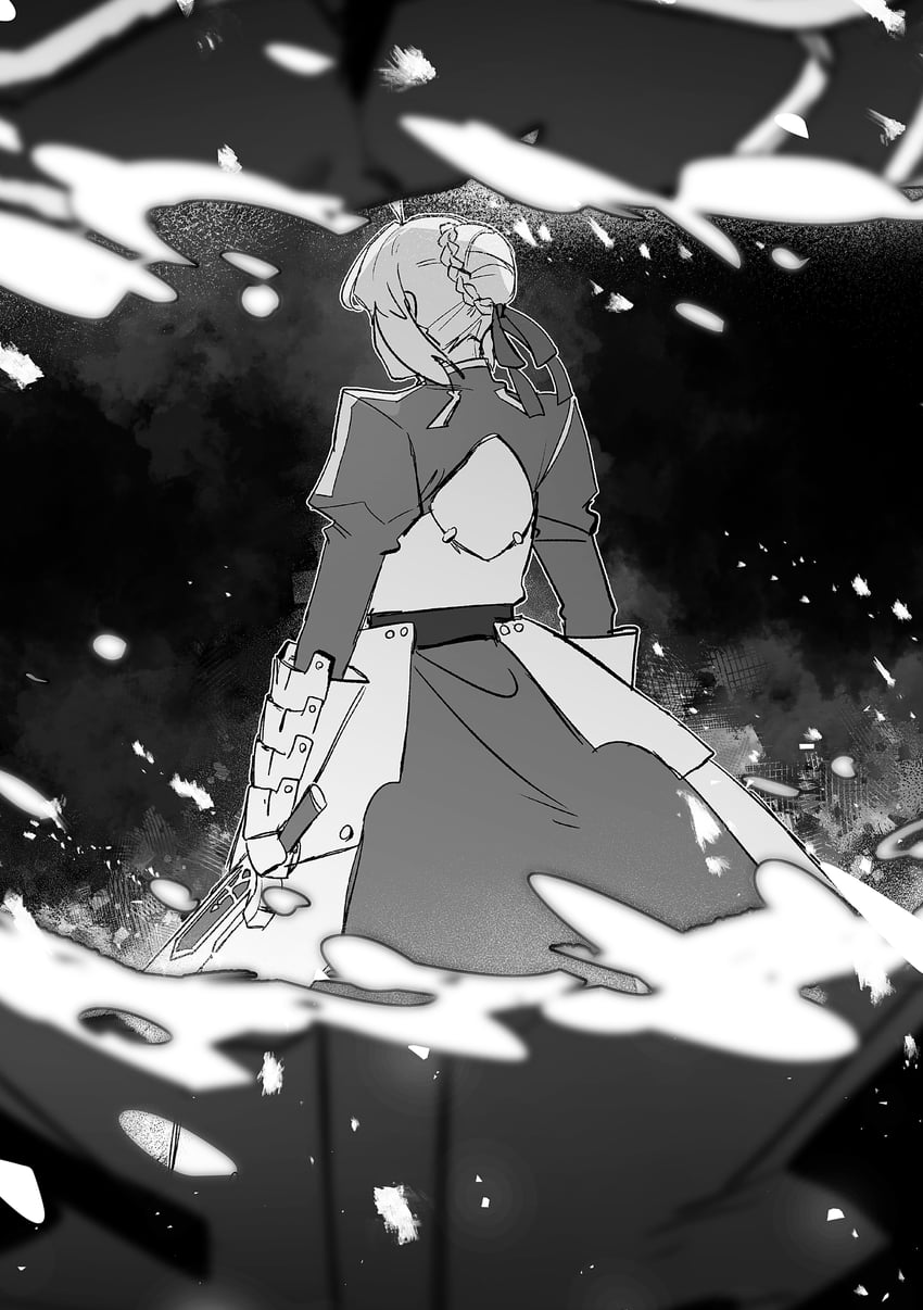 Fate/stay night、Fate系列、阿尔托莉雅·潘德拉贡 (Fate) 1名女孩 呆毛 铠甲 铠甲裙 辫子