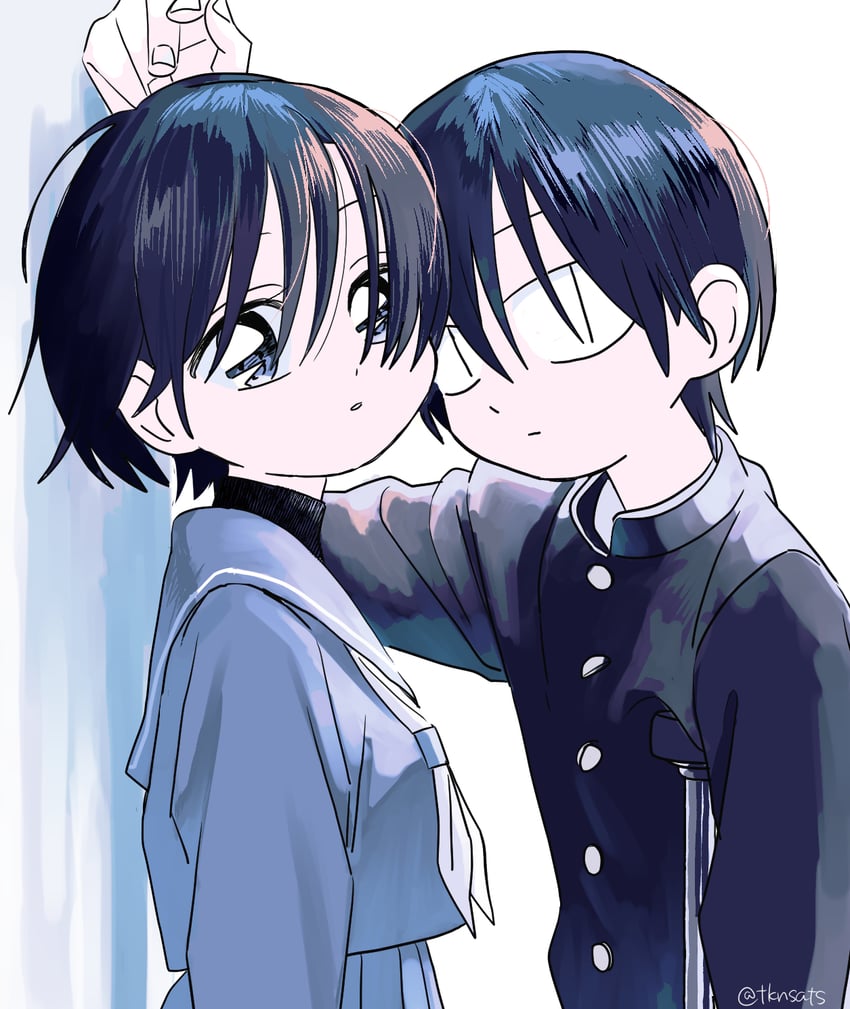 原创 1名男孩 1名女孩 黑发 情侣 拐杖