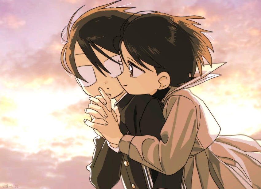 原创 1名男孩 1名女孩 黑发 云 情侣