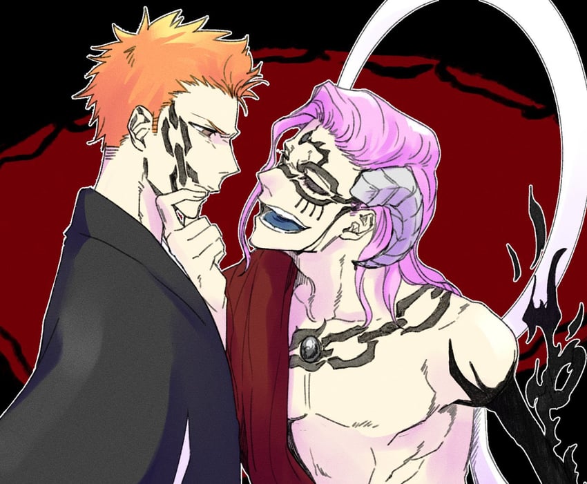 死神、死神：后日谈、黑崎一护 2个男孩 :D 黑火 黑色和服 黑色巩膜
